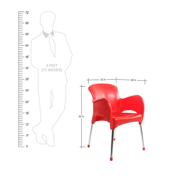 Cello Metallo Cafeteria Chairs dimension